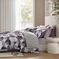 thumbnail image 3 of Regency Heights Ensemble de Douillette Taille Simple TG, Ensemble de Lit 6 Pcs Simple TG, Ensemble de Literie à Imprimé Géométrique Rond avec Draps, Violet, 3 of 10