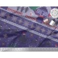 thumbnail image 3 of Soimoi Poly Georgette Fabric Cross Stitch Christmas Print Sewing Fabric Yard 52 Inch Wide, 3 of 3