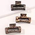 thumbnail image 4 of 2 Pack Hair Claw Clips Tortoise Barrettes Rectangle Shape Clips Fashion Colorful Hair Clips 2.17 Inch Sequins Hair Jaw Clips Matte Rectangle Nonslip Clip, 4 of 4