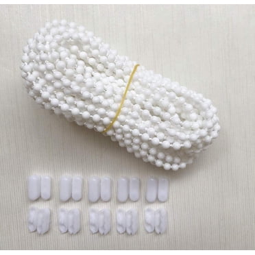 Chaîne à Billes de 10 Mètres pour Store et Cordon de Chaîne, Réparer Ou Remplacer pour Store Enrouleur, Romain, Vénitien, Nid d'Abeille, Vertical, Zèbre, Chaîne de Rideau pour Store avec 10 Pcs de Connecteurs de Chaîne Assortis (#10, 10,94 Yards)