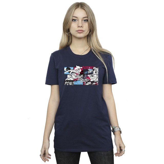 DC Comics T-Shirt Boyfriend en Coton pour Femmes Superman Bande Dessinée