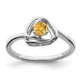 thumbnail image 1 of Diamond2Deal 14k Bague Triangle Citrine en Or Blanc pour Femmes Taille - 7, 1 of 2