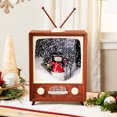 thumbnail image 1 of Northlight LED Lighted Musical Snowing Snowman TV Set Christmas Decoration - 12", 1 of 6