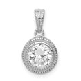 thumbnail image 1 of 925 Sterling Silver Cubic Zirconia Circle X Edge Pendant, 1 of 2