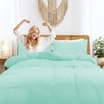 thumbnail image 2 of PiccoCasa 3 Pieces Microfiber Soft Breathable Duvet Cover Set Aqua Blue Queen, 2 of 7