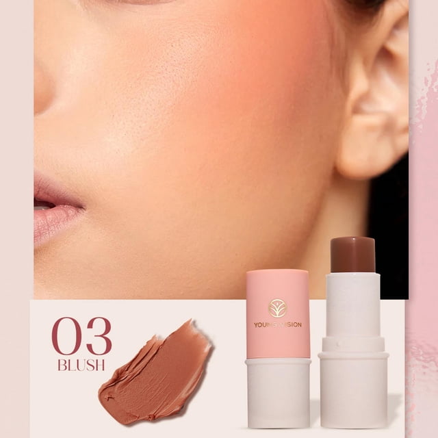 yievot Bâton de Fard à Joues Rouge Mat Réparateur à Haute Brillance Paresseux Bâton de Maquillage Multifonction