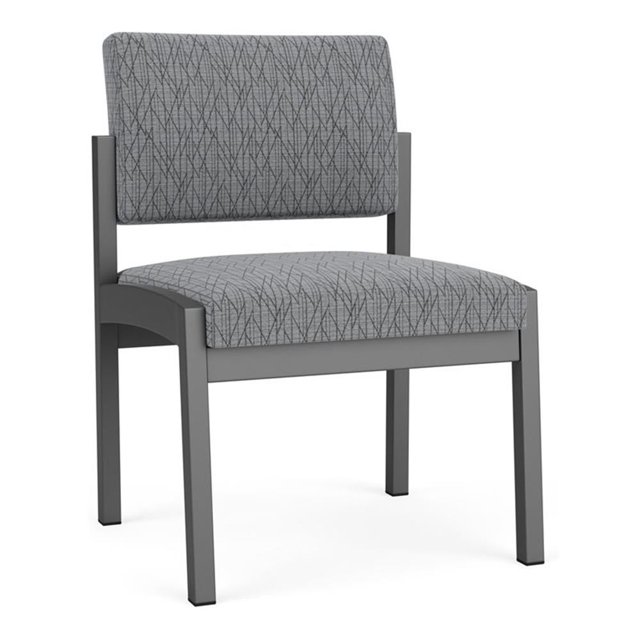 Fauteuil d'Appoint Sans Accoudoirs Lenox en Acier pour Réception / Acier Charbon / Gris