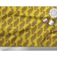 thumbnail image 2 of Soimoi Yellow Poly Georgette Fabric Brown Paisley Decor Fabric Printed Yard 42 Inch Wide, 2 of 3
