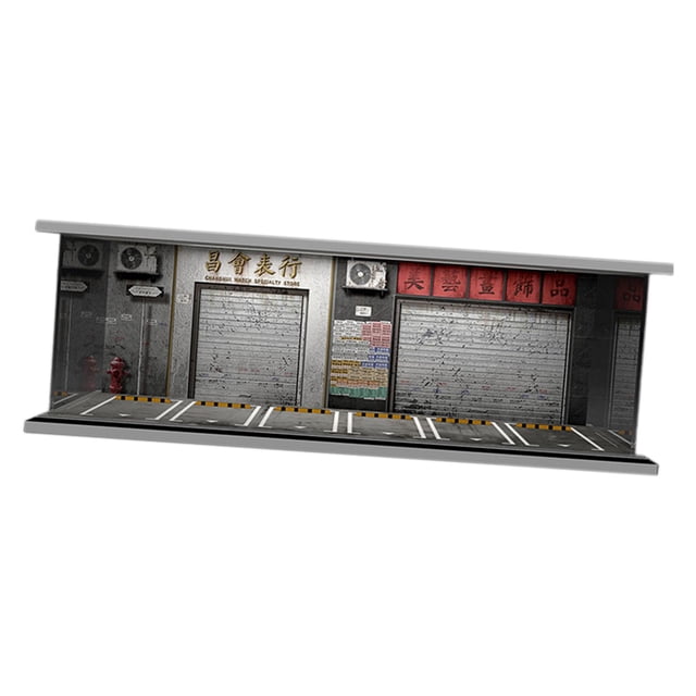 HILABEE Vitrine de Modèle de Voiture 1/64 Cadeau de Collection Anti-Poussière Scène Miniature Style C