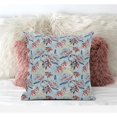 thumbnail image 3 of Roses Sprayed Stars Throw Fabric Pillow in Gray Indigo Red 16x16, 3 of 6