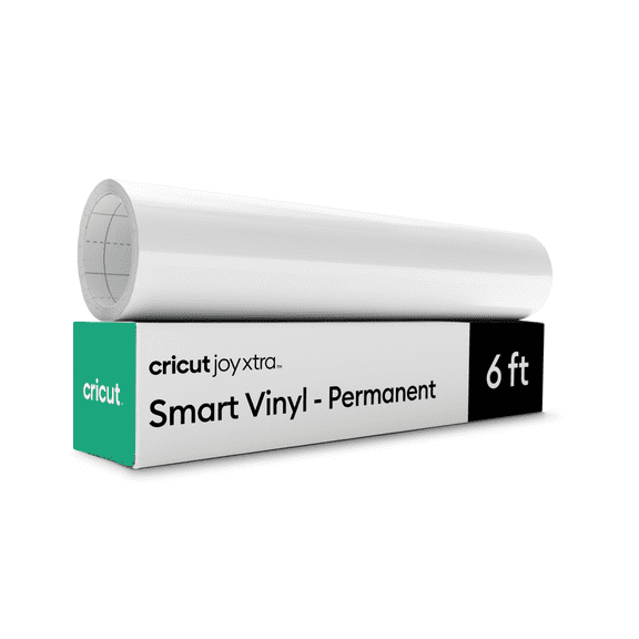 Vinyle permanent sans tapis Cricut Joy Xtra™ Smart Vinyl™ de 24,1 cm × 1,8 m (9,5 po × 6 pi), Blanc