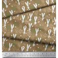 thumbnail image 2 of Soimoi Moss Georgette Fabric Leaves,Floral & Rabbit Cartoon Printed Fabric 1 Yard 42 Inch Wide, 2 of 3