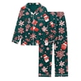 thumbnail image 1 of GDREDA Ensemble de Nuit pour Femme Imprimé Pyjama à Manches Longues pour Femme pyjamas Femme Ensembles de Pyjama pyjamas Vert Foncé,m, 1 of 2