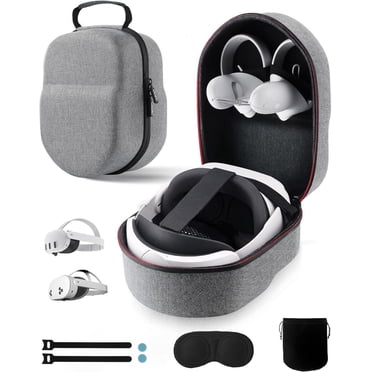 Étui pour Meta Quest 3/3S/2 et Vision Pro/Pico 4, Sangle Elite et Sangle de Tête pour Batterie, avec Protecteur d'Objectif, Étui Rigide Portable