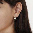 thumbnail image 3 of Dangle Cross Kids / Children's / Girls Earrings Screw Back - Sterling Silver, 3 of 6