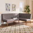 thumbnail image 4 of Allora Modern 2-Piece Wood Dining Corner Sofa Bench in Gray, 4 of 6