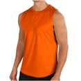 thumbnail image 2 of Jusqu'à 50 % de Rabais Horkkom Débardeur pour Homme Été Couleur Unie Col Rond Sans Manches Chandails Décontractés d'Extérieur Entraînement Chandails pour Muscles, 2 of 6