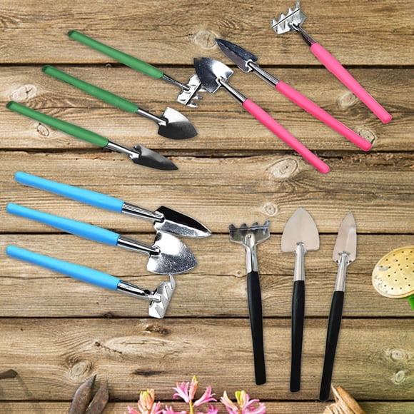Cagogo 4 Pcs Mini Outils de Jardin, Ensemble de 3 Pcs d'Outils de Jardinage pour Plantes d'Intérieur, Truelle Manuelle en Acier Inoxydable pour Repiquage et Culture, Petits Outils Manuels pour Fleurs en Pot, Succulentes, Jardinage d'Herbes