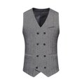 thumbnail image 1 of Men's Retro Double Breasted Vest - Fashionable Solid Color Suit Waistcoat, Polyester for Work/Wedding Events, 1 of 2