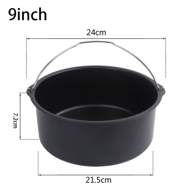 TIMIFIS Kitchen Gadgets 9 Inch Non Stick AirFryer Cake Mold Barrel Baking Pan Tray Frying Basket