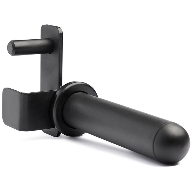 Sunny Health & Fitness support de Rangement Réglable pour Disques, Accessoire pour Power Rack et Cage en Acier Noir Mat, compatible avec les Disques de Style Olympique de 1” et 2”, Doté d'Un support Cylindrique à Extrémité Arrondie et d'Un Bras de Soutien vertical avec Verrou à Goupille, Convient au Rangement au gym et pour Garder les Poids hors du Plancher.