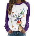 thumbnail image 2 of Chandail en Molleton de Noël pour Femmes 2023 Col Rond Mode Décontractée Manches Longues Imprimé de Noël Chandail en Molleton Blouse en Solde, 2 of 4