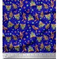 thumbnail image 1 of Soimoi Rayon Fabric Leaves,Floral & Housefly Insects Printed Fabric 1 Yard 42 Inch Wide, 1 of 3