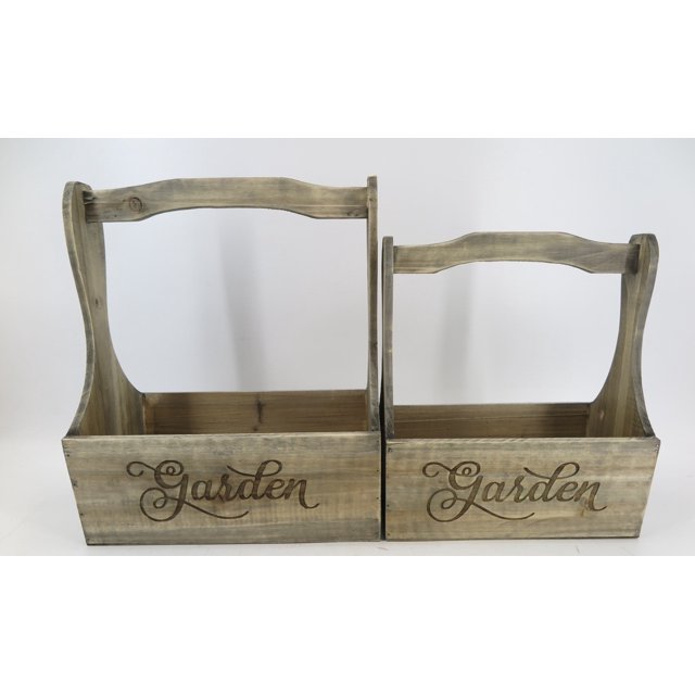Ensemble de 2 Caisses en Forme de Boîte à Outils Marron pour 'jardin'