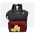 thumbnail image 1 of Nestbag Mickey Mouse Diaper Backpack Black Red, Large Capacity Multifunctional Travel Baby Bag with Organized Pockets, 1 of 1