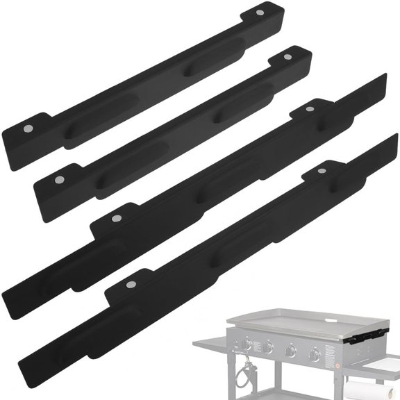 DEBGFS 4Pcs Wind Guard for 28inch Griddle Magnetic Stainless Steel Wind Screens Heat Resistant Wind Guards Compatible for Side Shelf and Rear Grease Cup Griddle Accessories for Grilling,black,none