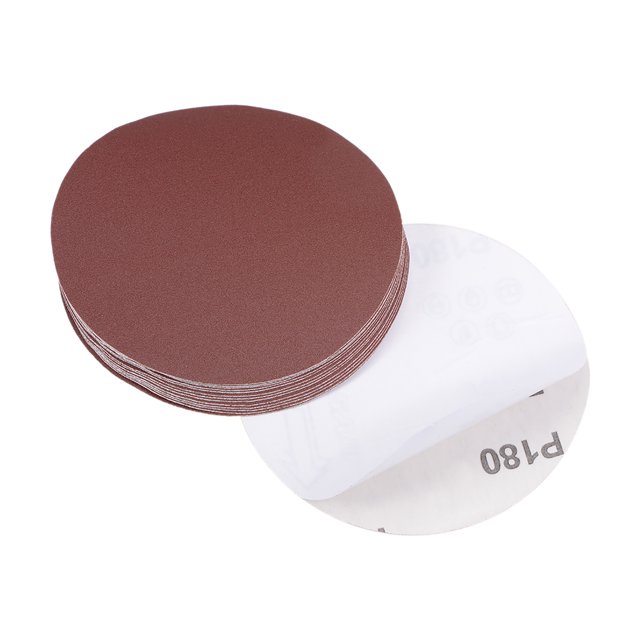 Unique Bargains 5-Inch PSA Sanding Disc Aluminum Oxide Adhesive Back Sandpaper 180 Grits 15 Pcs