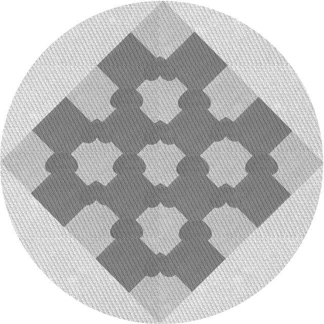 Ahgly Tapis Rond Lavable en Machine Intérieur Transitionnel Gris Canon, 3 Pieds Rond