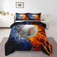 thumbnail image 2 of Erosebridal Baseball Player Bedding Toddler Comforter Set, Ice Fire Down Comforter, Sports Player Decor, Breathable 2pcs, 2 of 7