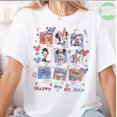 thumbnail image 1 of Disney Mickey Mouse Happy American Freedom White Graphic T-Shirt All Size S-5XL, 1 of 4