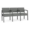 thumbnail image 1 of Lenox Steel Reception Waiting 3 Seats Chair / Charcoal Steel / Light Gray, 1 of 5