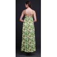 thumbnail image 3 of Bimba Robe Maxi à Bretelles Spaghetti Sans Manches pour Femmes en Rayonne à Imprimé Feuilles, Coupe Évasée - Medium, 3 of 5