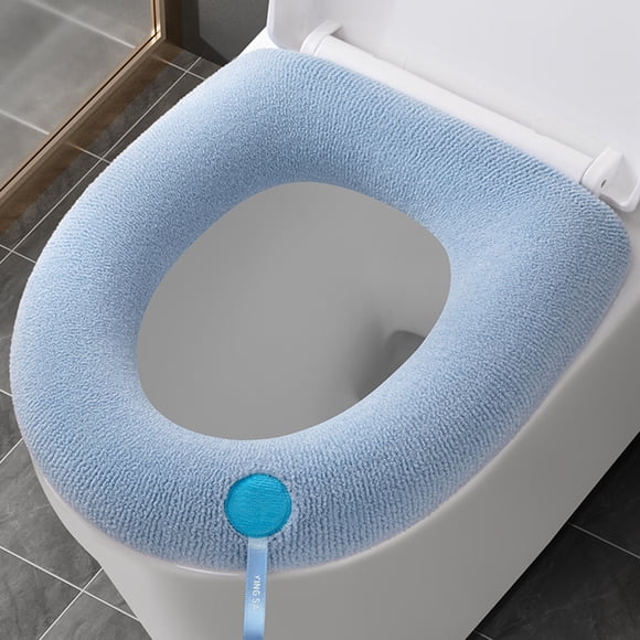 thefmos Coussin de Siège de Toilette, Coussinet de Siège de Toilette en Polyester Chaud, Housse de Couvercle de Toilette pour Salle de Bain, Tapis de Toilette Confortable et Lavable pour la Décoration de la Maison et de la Salle de Bain