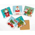 thumbnail image 2 of Inkdotpot Set of 6 Drink Coasters Easy Clean 4-inch SquareCoastersCork Base,Reusable,Christmas, 2 of 8