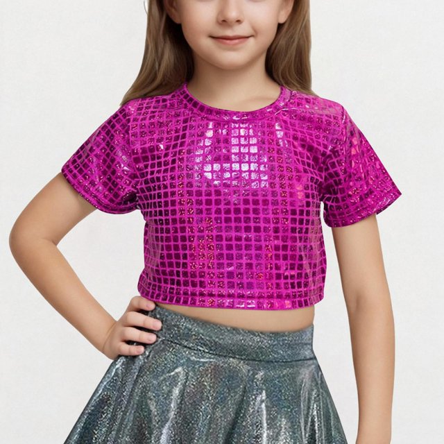 Rbaofujie Girls Athletic Tank Tops Round Neck Basic Cute Dance Crop Tops for Kids