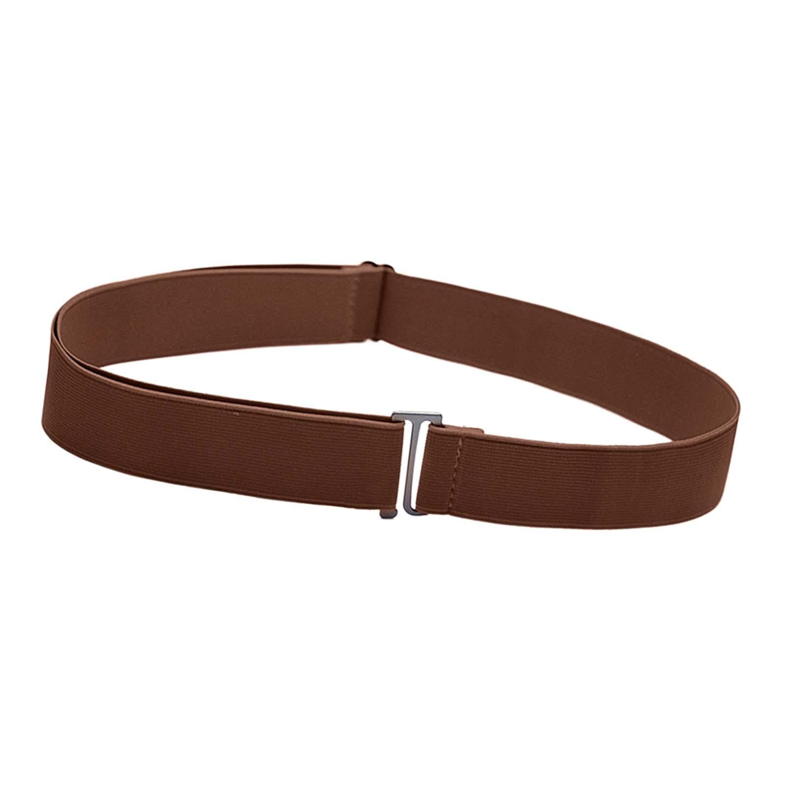 Ceinture Extensible pour Femmes Ceintures pour Dames avec Boucle Plate pour Pantalons Pantalons Robes Brun Foncé