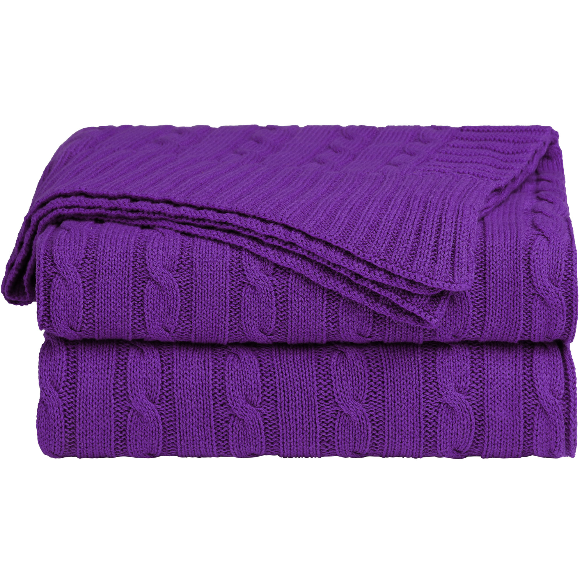 Unique Bargains Cotton Blanket Decorative Cable Knitted Throw Soft Knit Blankets