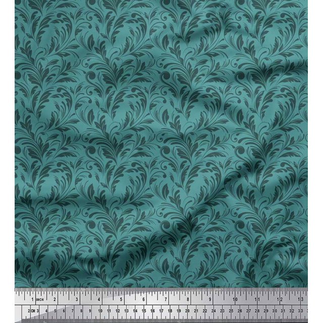 Soimoi Japan Crepe Satin Fabric Swirl Abstract Print Sewing Fabric Yard 42 Inch Wide