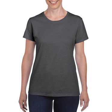 T-Shirt pour Femmes en Coton Épais, 3TG, Gris Chiné Foncé