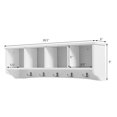 thumbnail image 3 of Costway Hanging Entryway Shelf Coat Rack Wall Mounted Storage Cabinets W/5 Dual Hooks, 3 of 9