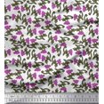 thumbnail image 1 of Soimoi Modal Satin Fabric Leaves & Floral Block Print Fabric by Yard 42 Inch Wide, 1 of 3