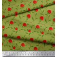 thumbnail image 2 of Soimoi Velvet Fabric Leaves & Strawberry Fruits Decor Fabric Printed Yard 58 Inch Wide, 2 of 3