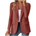 thumbnail image 1 of ManxiVoo Professional Womens Blazer Cardigan Open Front Lightweight Office Wear Versatile Spring Layering Piece M Size Watermelon Red, 1 of 6