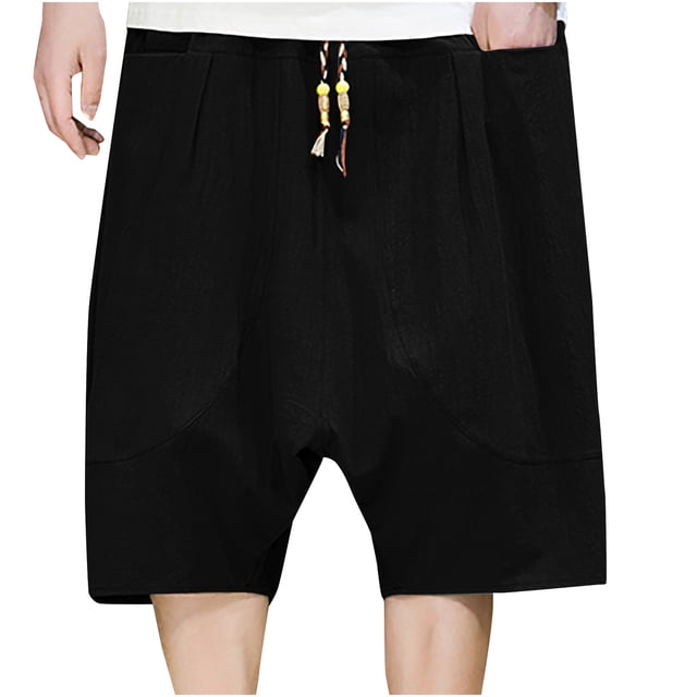 Gifts for Men LSLJS Men's Summer Solid Color Pocket Drawstring Shorts Mens Shorts