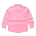 thumbnail image 4 of vdgthytj Toddler Boys Girls Button down Shirts Kids Long Sleeve Casual Solid Color Tops Fall Spring Blouse, 4 of 7