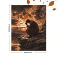 thumbnail image 3 of Man Praying Cliffside Canvas Wall Art 15.75x11.81 Inches, 3 of 8